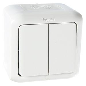 Legrand  Quteo  Белый Переключатель 2-клавишный 10A IP44 782301