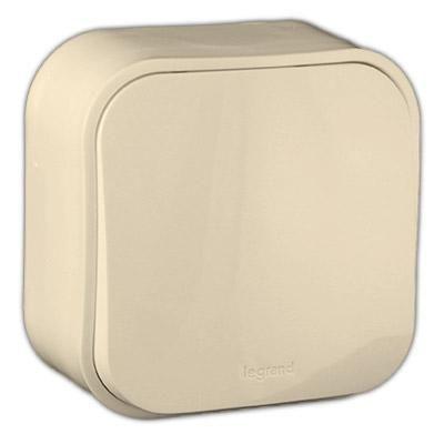 Legrand  Quteo  Слоновая Кость Переключатель 10A, 1-клавишный открытая установка 782234