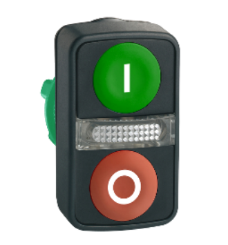 Головка кнопки двойная с маркировкой + LED Schneider Electric ZB5AW7A3741