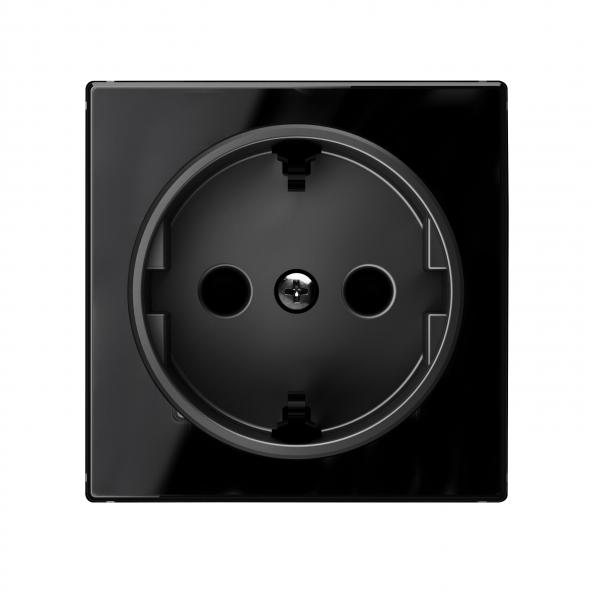 ABB Накладка для розетки SCHUKO, серия SKY, цвет стекло чёрное /2CLA858800A2501/