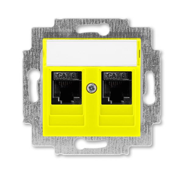 ABB  Levit  Жёлтый Розетка компьютерная, 2хRJ45 категория 6, 2CHH296118A6064