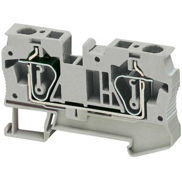 Клеммник пружинный проходной 6 мм.кв. 2тчк. серый Schneider Electric   NSYTRR62