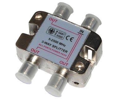 Делитель REXANT на 3TV F разъём 5-2500 МГц СПУТНИК  05-6202 05-6202