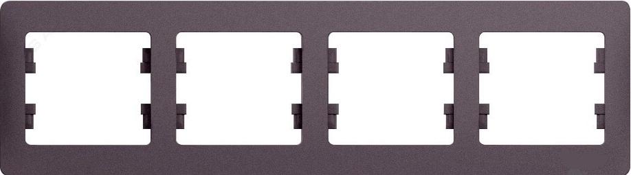Schneider Electric Glossa Сиреневый Туман Рамка 4-местная горизонтальная IP20 скрытая установка