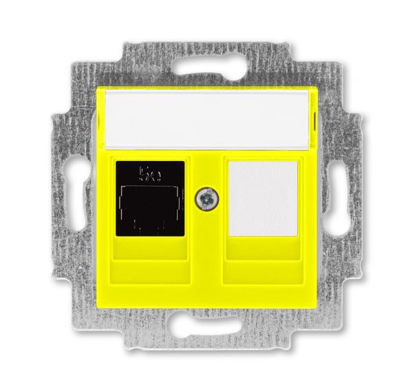 ABB  Levit  Жёлтый Розетка компьютерная RJ45 категория 5e+заглушка, 2CHH295117A6064