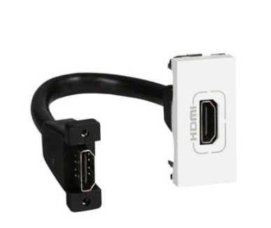 Legrand  Mosaic  Белый Розетка HDMI 1 модуль, оборудована шнуром, 078778