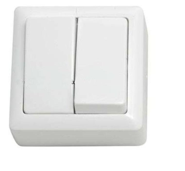 Schneider Electric  Хит  Белый  Выключатель 2-клавишный (250В, 6А) IP20 открытая установка (ВА56-232-б) VA56-232-B