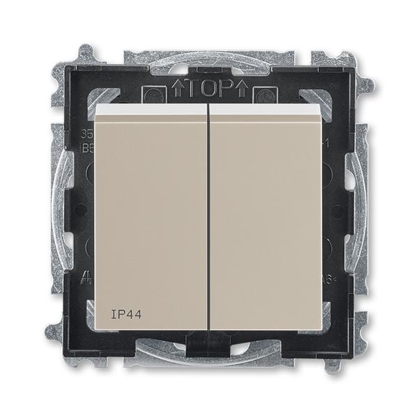 ABB  Levit  Кофе макиато/Белый Выключатель 2-клавишный IP44, 2CHH595940A4018