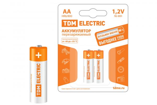 Аккумулятор TDM AA-800 mAh Ni-MH BP-2