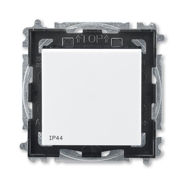 ABB  Levit   Белый/Дымчатый чёрный Переключатель 1-клавишный IP44 2CHH596940A4062