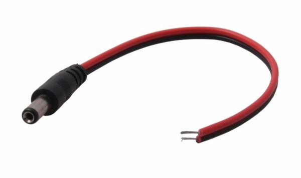 Разъём  питания штекер  2.1х5.5x10мм  с проводом 20см  REXANT 14-0313