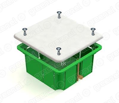 Коробка распределительная СП в ГВЛ 92х92х45 с мет.лапками Greenel GE41021