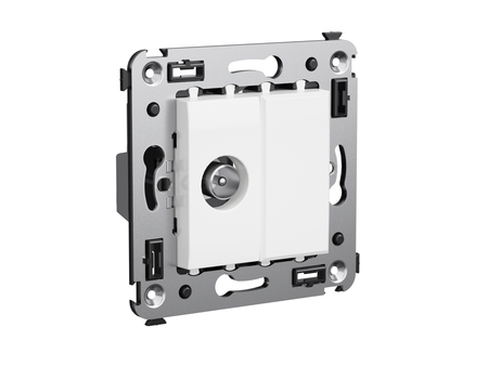 Розетка TV в стену, проходная, "Avanti", "Белое облако"