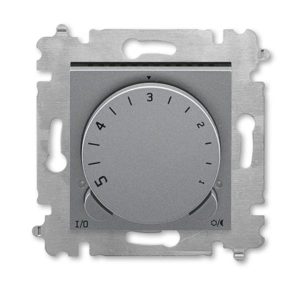 ABB  Levit  Сталь/Дымчатый чёрный Терморегулятор с поворотной ручкой, 2CHH920003A6069