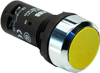 ABB Кнопка CP2-30Y-01 желтая с фиксацией 1HЗ /1SFA619101R3043/