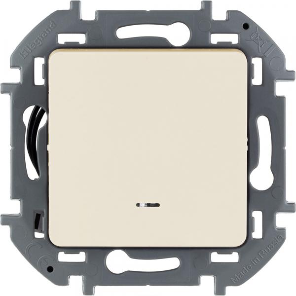 Legrand INSPIRIA Слоновая кость Выключатель 1-клавишный с подсветкой IP20 скрытая установка 673611