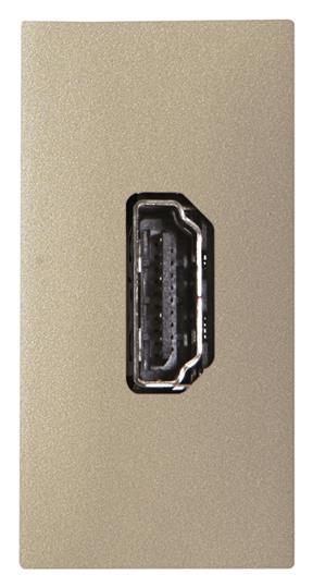 ABB  Zenit  Шампань Разъём механизм HDMI, тип А, с HDMI разъёмом мама на тыльной стороне, 1-модуль  /2CLA2155 2CLA215570N1901