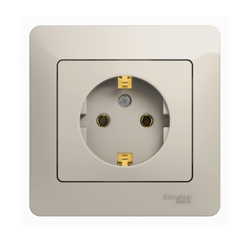 Schneider Electric Glossa Молочный Розетка с заземляющими контактами, 16А, 250В, в сборе IP20 скрытая установка GSL000942