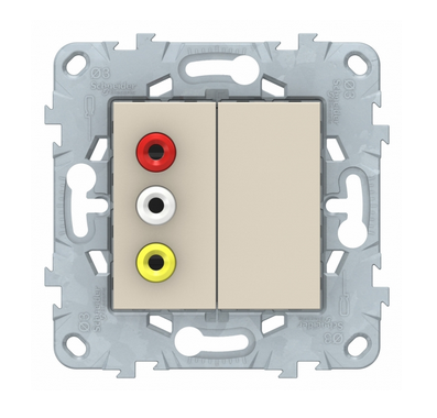 Schneider Electric Unica NEW Бежевый Розетка 3 RCA, NU543144
