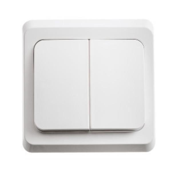 Schneider Electric Этюд  Белый  Выключатель 2-клавишный скрытая установка BC10-002B