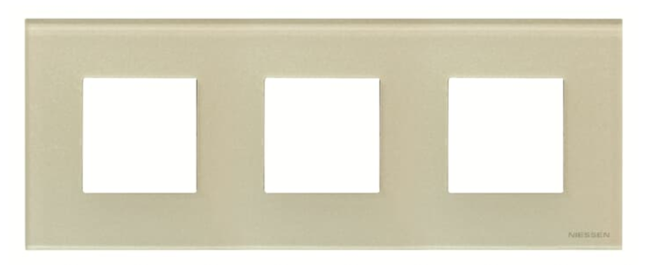 ABB  Zenit  Стекло Жемчужное Рамка 3-местная 2-модуля N2273 CP/2CLA227300N3501/