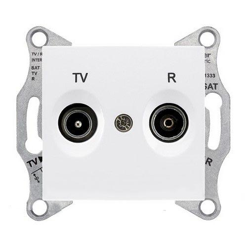 Schneider Electric Sedna  Белый Розетка механизм TV/R проходной 4dB IP20 скрытая установка SDN3301821