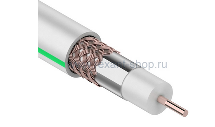 SAT 703 B, Cu/Al/Cu, (75%), 75 Ом, белый  REXANT кабель бухта 100м 01-2431