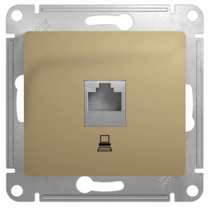 Schneider Electric Glossa Титан Розетка компьютерная RJ45 категория 5E, механизм IP20 скрытая установка GSL000481K