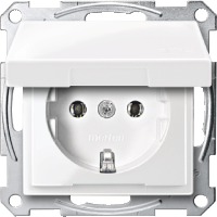 Schneider Electric Merten  Белый  Розетка механизм SCHUKO с крышкой MTN2311-0319