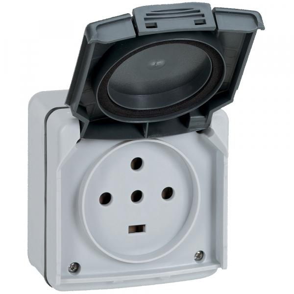 Legrand  Plexo  Серый  Розетка IP55 3K+З+Н 20А 400В 91657