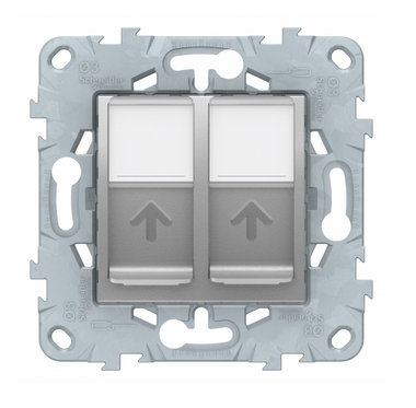 Schneider Electric Unica NEW Алюминий Розетка компьютерная, RJ45, 2-местная категория 5е UTP, NU542030