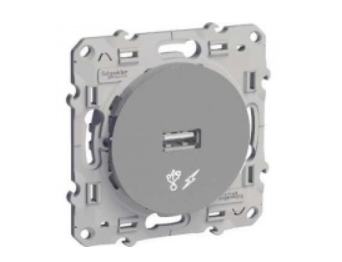 Schneider Electric ODACE Алюминий Розетка механизм USB S53R408
