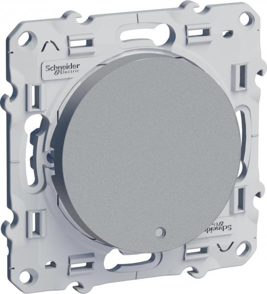 Schneider Electric ODACE Алюминий Переключатель механизм 1-клавишный с LED-подсветкой (Подсветка не входит в комплект) S53R263
