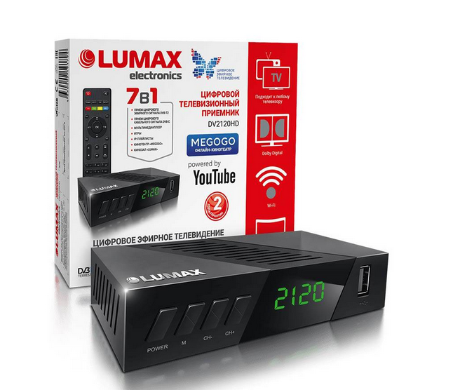 Ресивер цифрового эфирного ТВ LUMAX DV2120HD dolby HDMI