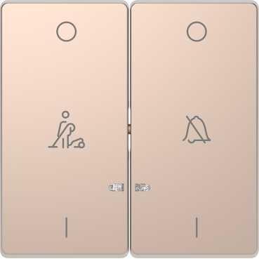 Schneider Electric  MERTEN  D-Life  Шампань  Клавиша 2-местная, линзой LED, с символами: "Звонок/Горничная" MTN3429-6051