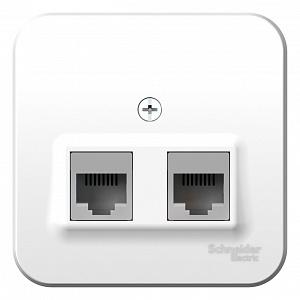 Schneider Electric  BLANCA  Белый  Розетка 2-местная компьютерная RJ45, категория 5E, изолирующая пластина, IP20  открытая установка BLNIA045451