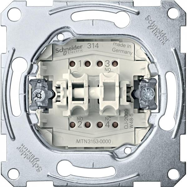 Schneider Electric Merten  Выключатель механизм 2-кнопочный  с/самовозвр. 10А MTN3153-0000