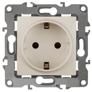 ЭРА  Эра12  Слоновая Кость  Розетка 2P+E Schuko, 16АХ-250В 12-2101-02 Б0014676