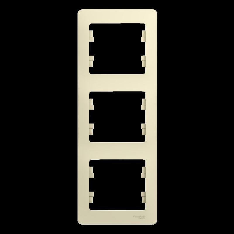 Рамка 3-м Glossa верт. беж. SchE GSL000207