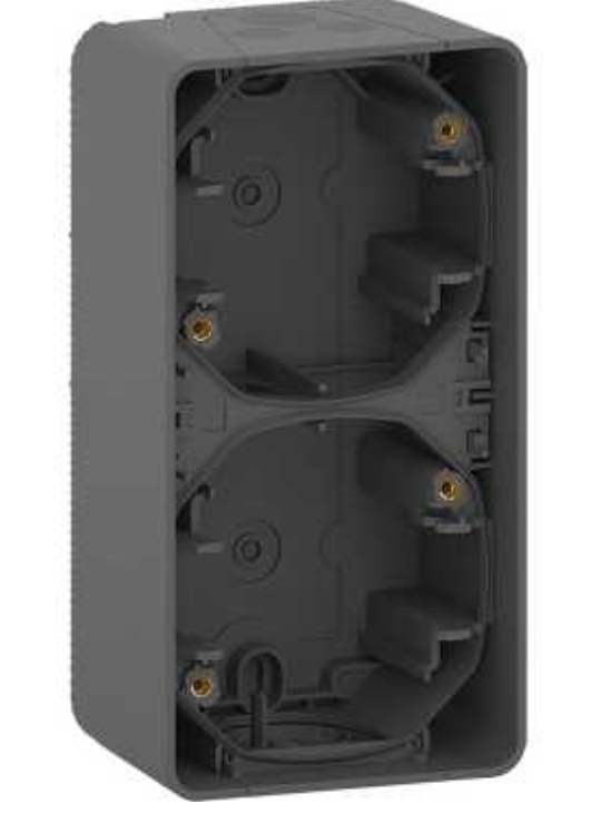 Schneider Electric Mureva Styl  Антрацит Бокс двойной для накладного монтажа вертикальный IP55 MUR37912