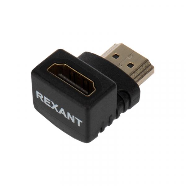 Переходник аудио (гнездо HDMI - штекер HDMI), угловой, (1шт.)  REXANT 06-0176-A
