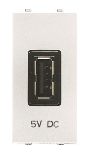 ABB  Zenit  Альпийский Белый Устройство зарядное механизм USB 1М, 2000 мА, 5В, 2CLA218520N1101