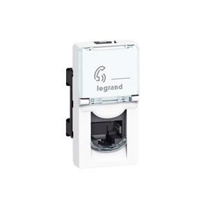 Legrand  Mosaic  Белый  Розетка механизм RJ45 FTP категория 5е 1 модуль 076552