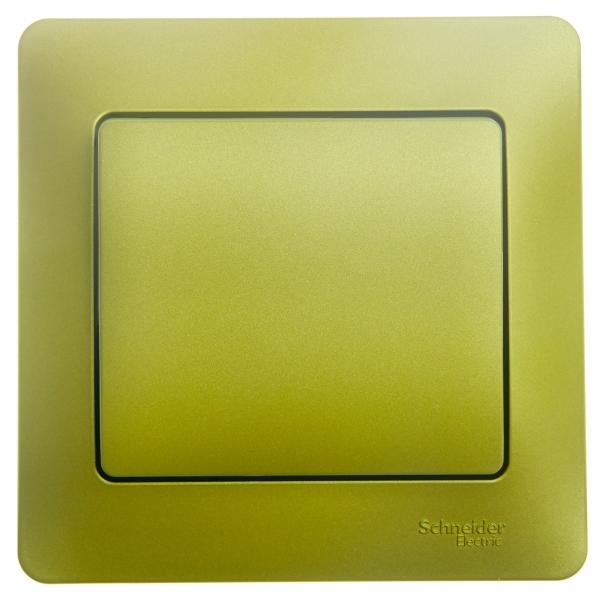 Schneider Electric Glossa Фисташковый Выключатель 1-клавишный схема 1, 10AX, в сборе IP20 скрытая установка GSL001012