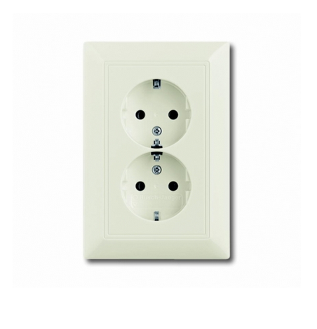 ABB  Basic55  Chalet-white Розетка SCHUKO 16А 250В, 2-местная /2014-0-1478//2CKA002014A1478/