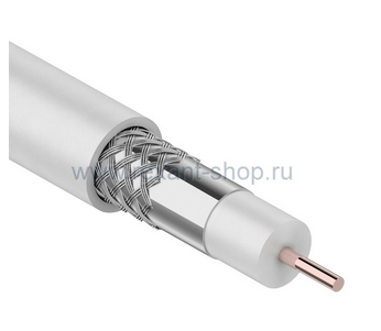 RG-6U, (32%), 75 Ом, 100м. кабель белый PROCONNECT LIGHT (омедненка) 01-2251