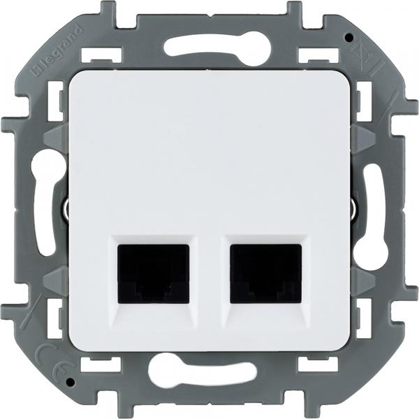 Legrand INSPIRIA Белый Розетка компьютерная 2-местная RJ45 6 UTP IP20 скрытая установка 673840