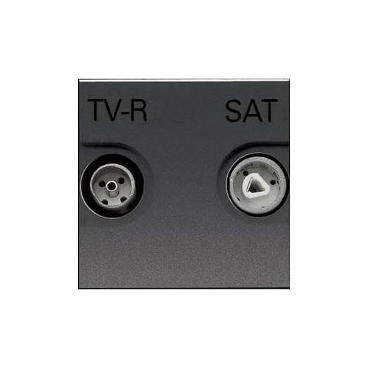 ABB  Zenit  Антрацит Розетка TV-R-SAT оконечная с накладкой N2251.7 AN/2CLA225170N1801/