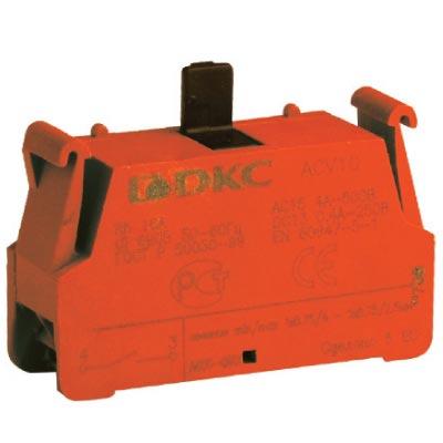 Контактный блок с клеммным безвинтовым  зажимом, нормально-открытый DKC ACV10