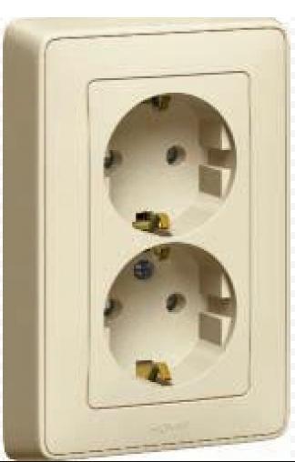 Legrand  Cariva  Слоновая Кость Розетка 2X2К+З скрытая установка IP20 /773727